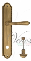 Ручка дверная на планке с фиксатором Venezia Vignole WC-2 PL98 матовая бронза