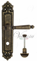 Ручка дверная на планке с фиксатором Venezia Pellestrina WC-2 PL96 античная бронза