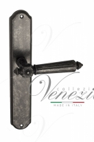 Ручка дверная на планке проходная Venezia Castello PL02 античное серебро