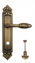 Ручка дверная на планке с фиксатором Venezia Casanova WC-2 PL96 матовая бронза