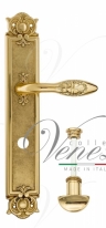 Ручка дверная на планке с фиксатором Venezia Casanova WC-2 PL97 полированная латунь