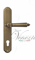 Ручка дверная на планке под цилиндр Venezia Castello CYL PL02 матовая бронза