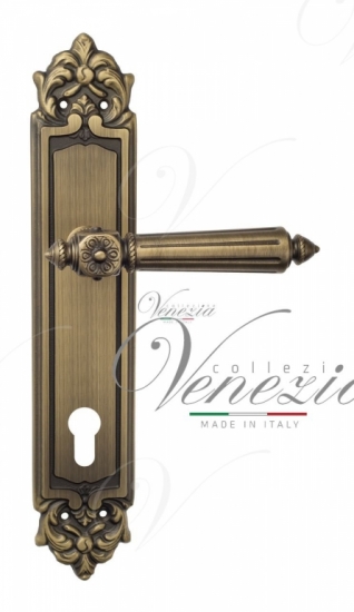 Ручка дверная на планке под цилиндр Venezia Castello CYL PL96 матовая бронза