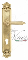 Ручка дверная на планке под цилиндр Venezia Castello CYL PL97 полированная латунь