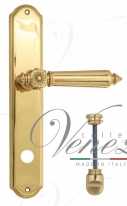 Ручка дверная на планке с фиксатором Venezia Castello WC-1 PL02 полированная латунь