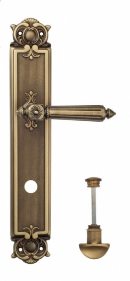 Ручка дверная на планке с фиксатором Venezia Castello WC-2 PL97 матовая бронза