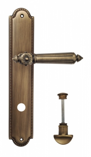 Ручка дверная на планке с фиксатором Venezia Castello WC-2 PL98 матовая бронза