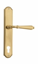 Ручка дверная на планке под цилиндр Venezia Classic CYL PL02 полированная латунь