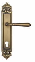 Ручка дверная на планке под цилиндр Venezia Classic CYL PL96 матовая бронза