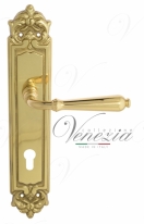Ручка дверная на планке под цилиндр Venezia Classic CYL PL96 полированная латунь