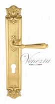 Ручка дверная на планке под цилиндр Venezia Classic CYL PL97 полированная латунь