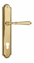 Ручка дверная на планке под цилиндр Venezia Classic CYL PL98 полированная латунь