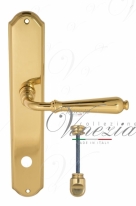 Ручка дверная на планке с фиксатором Venezia Classic WC-1 PL02 полированная латунь