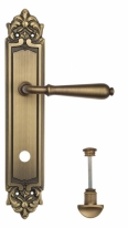 Ручка дверная на планке с фиксатором Venezia Classic WC-2 PL96 матовая бронза