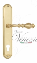 Ручка дверная на планке под цилиндр Venezia Gifestion CYL PL02 полированная латунь