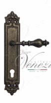 Ручка дверная на планке под цилиндр Venezia Gifestion CYL PL96 античная бронза