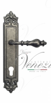 Ручка дверная на планке под цилиндр Venezia Gifestion CYL PL96 античное серебро