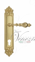 Ручка дверная на планке под цилиндр Venezia Gifestion CYL PL96 полированная латунь