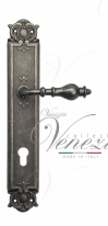 Ручка дверная на планке под цилиндр Venezia Gifestion CYL PL97 античное серебро