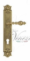 Ручка дверная на планке под цилиндр Venezia Gifestion CYL PL97 полированная латунь
