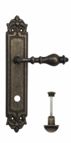 Ручка дверная на планке с фиксатором Venezia Gifestion WC-2 PL96 античная бронза