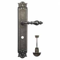 Ручка дверная на планке с фиксатором Venezia Gifestion WC-2 PL97 античное серебро