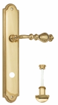 Ручка дверная на планке с фиксатором Venezia Gifestion WC-2 PL98 полированная латунь
