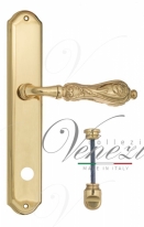 Ручка дверная на планке с фиксатором Venezia Monte Cristo WC-1 PL02 полированная латунь