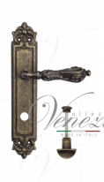 Ручка дверная на планке с фиксатором Venezia Monte Cristo WC-2 PL96 античная бронза