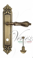 Ручка дверная на планке с фиксатором Venezia Monte Cristo WC-2 PL96 матовая бронза
