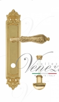 Ручка дверная на планке с фиксатором Venezia Monte Cristo WC-2 PL96 полированная латунь