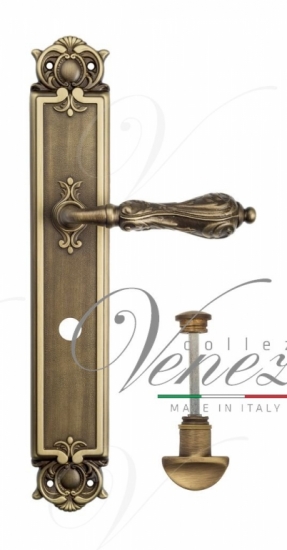 Ручка дверная на планке с фиксатором Venezia Monte Cristo WC-2 PL97 матовая бронза