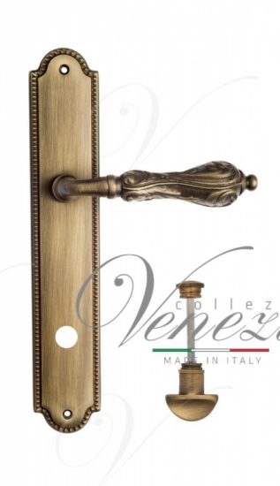 Ручка дверная на планке с фиксатором Venezia Monte Cristo WC-2 PL98 матовая бронза