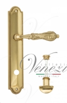 Ручка дверная на планке с фиксатором Venezia Monte Cristo WC-2 PL98 полированная латунь