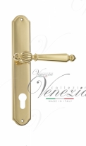 Ручка дверная на планке под цилиндр Venezia Pellestrina CYL PL02 полированная латунь