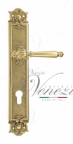 Ручка дверная на планке под цилиндр Venezia Pellestrina CYL PL97 полированная латунь