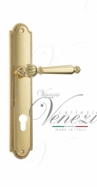 Ручка дверная на планке под цилиндр Venezia Pellestrina CYL PL98 полированная латунь