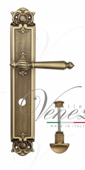 Ручка дверная на планке с фиксатором Venezia Pellestrina WC-2 PL97 матовая бронза
