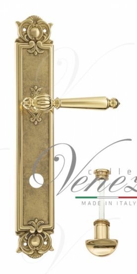 Ручка дверная на планке с фиксатором Venezia Pellestrina WC-2 PL97 полированная латунь