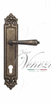 Ручка дверная на планке под цилиндр Venezia Vignole CYL PL96 античная бронза