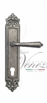 Ручка дверная на планке под цилиндр Venezia Vignole CYL PL96 античное серебро