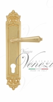 Ручка дверная на планке под цилиндр Venezia Vignole CYL PL96 полированная латунь