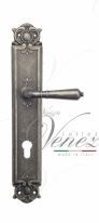 Ручка дверная на планке под цилиндр Venezia Vignole CYL PL97 античное серебро