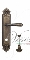 Ручка дверная на планке с фиксатором Venezia Vignole WC-2 PL96 античная бронза