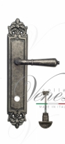 Ручка дверная на планке с фиксатором Venezia Vignole WC-2 PL96 античное серебро