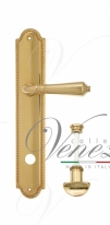 Ручка дверная на планке с фиксатором Venezia Vignole WC-2 PL98 полированная латунь