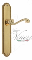Ручка дверная на планке проходная Venezia Vivaldi PL98 полированная латунь