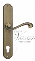 Ручка дверная на планке под цилиндр Venezia Vivaldi CYL PL02 матовая бронза