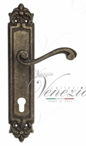 Ручка дверная на планке под цилиндр Venezia Vivaldi CYL PL96 античная бронза