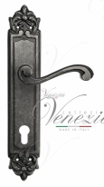 Ручка дверная на планке под цилиндр Venezia Vivaldi CYL PL96 античное серебро